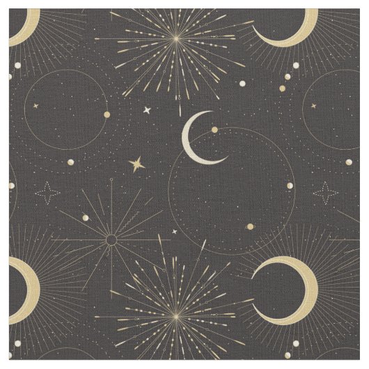  Mystical universe sun moon Stoff (Nahaufnahme)