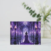 Mystical Vampire Queen in Gothic Castle Hall Postkarte (Stehend Vorderseite)
