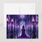 Mystical Vampire Queen in Gothic Castle Hall Postkarte (Vorne/Hinten)