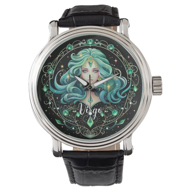 Mystical Virgo Zodiac Artwork  Armbanduhr (Vorderseite)