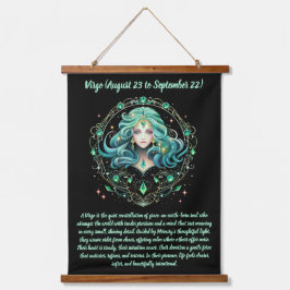 Mystical Virgo Zodiac  Wandteppich Mit Holzrahmen