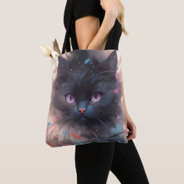 Mystical Watercolor Black Cat | Niedliche Katze Tasche