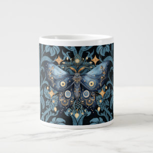 Mystical Watercolor Blue and Gold Night Moth Jumbo-Tasse