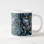 Mystical Watercolor Blue and Gold Night Moth Jumbo-Tasse (Rechts)