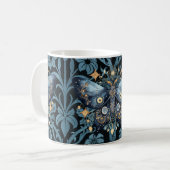 Mystical Watercolor Blue and Gold Night Moth Kaffeetasse (Vorderseite Links)