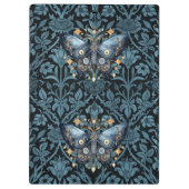Mystical Watercolor Blue and Gold Night Moth Klemmbrett (Rückseite)