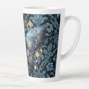 Mystical Watercolor Blue and Gold Night Moth Milchtasse