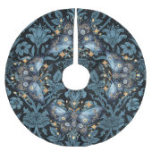 Mystical Watercolor Blue and Gold Night Moth Polyester Weihnachtsbaumdecke (Vorderseite)