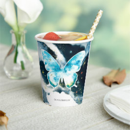 Mystical Watercolor Butterfly Geburtstag Pappbecher