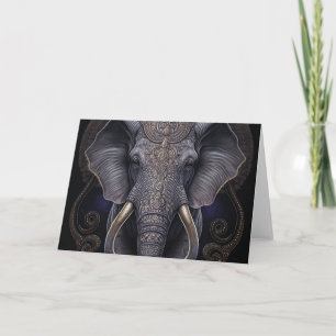 Mystical Watercolor Elephant Danke Karte