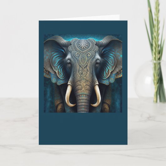 Mystical Watercolor-ElephantNote-Karte Dankeskarte (Vorderseite)