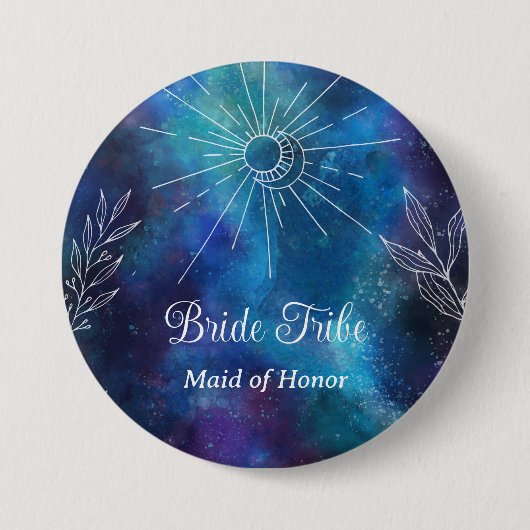 Mystical Watercolor-Junggeselinnen-Abschied Button (Vorderseite)