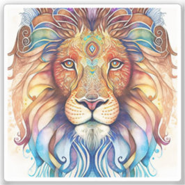 Mystical Watercolor Lion Aufkleber