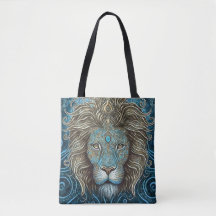 Mystical Watercolor Lion Tote Bag