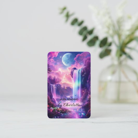 Mystical Waterfall Visitenkarte (Stehend Vorderseite)