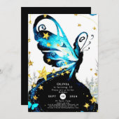 Mystical Whimsical Butterfly zum Geburtstag Einladung (Vorne/Hinten)