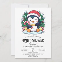 Mystical Whimsical Pinguin Baby Dusche