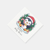 Mystical Whimsical Pinguin Baby Dusche Serviette (Ecke)