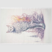 Mystical Whimsical White Cat Decoupage Seidenpapier (Vorderseite)