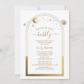 Mystical White Gold Celestis Brautparty Einladung (Vorderseite)