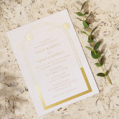 Mystical White Gold Celestis Sun Moon Stars Foil Folieneinladung