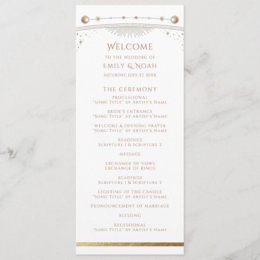 Mystical White Gold Sun Star Moon Astronomie Space Programm (Vorderseite)