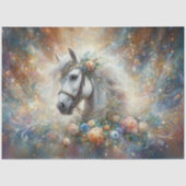 Mystical White Horse Celestial Art Decoupage Seidenpapier (Vorderseite)