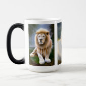 Mystical White Lion AI Art Verwandlungstasse (Links)
