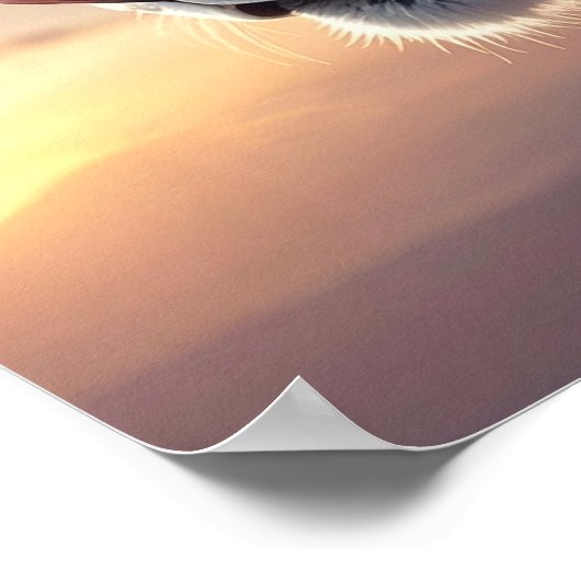 Mystical White Tiger SciFi Fantasy Steampunk Art Poster (Ecke)