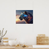 Mystical White Tiger SciFi Fantasy Steampunk Art Poster (Küche)