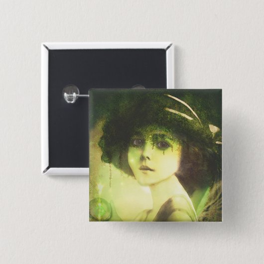 Mystical Willow Tree Fairy Fantasy Art Button (Vorne & Hinten)