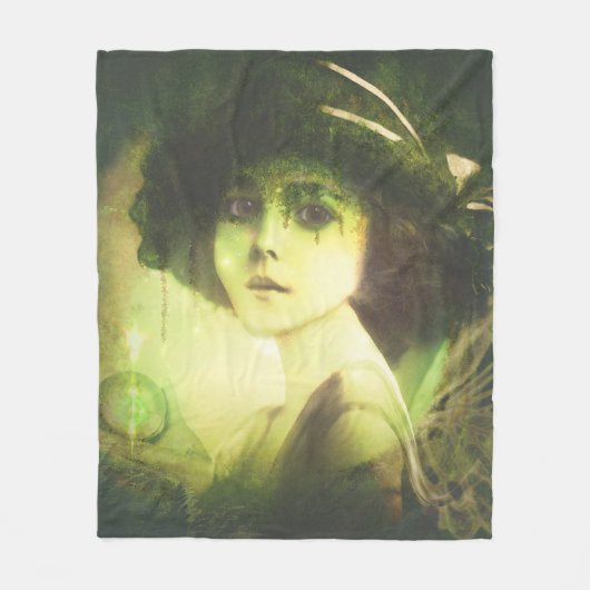 Mystical Willow Tree Fairy Fantasy Art Fleecedecke (Vorderseite)