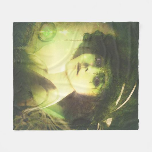 Mystical Willow Tree Fairy Fantasy Art Fleecedecke (Vorderseite (Horizontal))