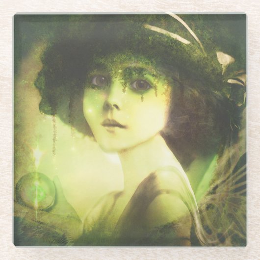 Mystical Willow Tree Fairy Fantasy Art Glasuntersetzer (Vorderseite)