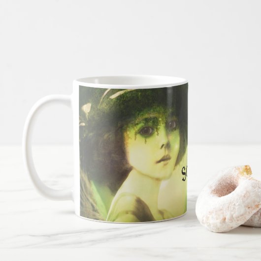 Mystical Willow Tree Fairy Fantasy Art Kaffeetasse (Mit Donut)