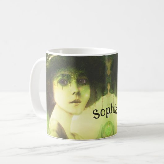Mystical Willow Tree Fairy Fantasy Art Kaffeetasse (Vorderseite Links)
