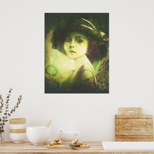 Mystical Willow Tree Fairy Fantasy Art Poster (Küche)