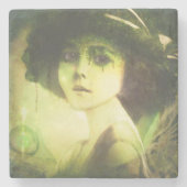 Mystical Willow Tree Fairy Fantasy Art Steinuntersetzer (Vorderseite)