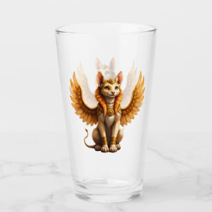 Mystical Winged Cat Sphinx - Ägyptische Fantasieku Glas