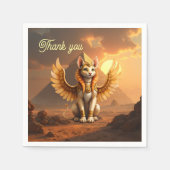 Mystical Winged Cat Sphinx - Ägyptische Fantasieku Serviette (Vorderseite)