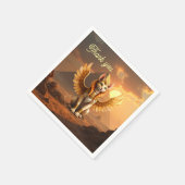 Mystical Winged Cat Sphinx - Ägyptische Fantasieku Serviette (Ecke)
