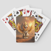 Mystical Winged Cat Sphinx - Ägyptische Fantasieku Spielkarten (Rückseite)