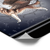 Mystical Winged Wolf Poster (Ecke)