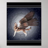 Mystical Winged Wolf Poster (Vorne)