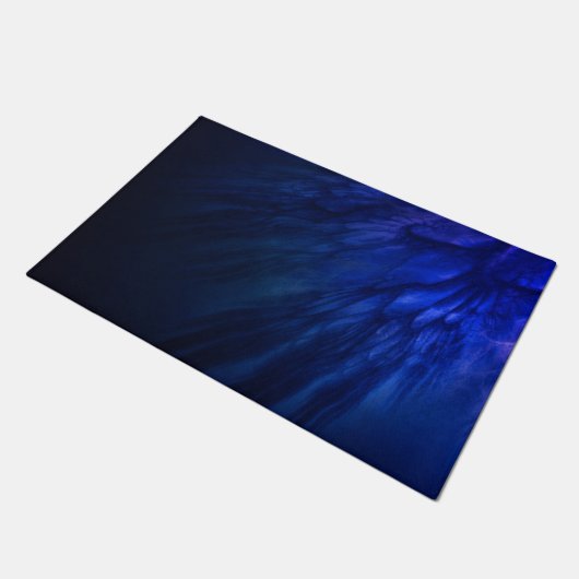 Mystical Wings with Deep Blue Feathers Fußmatte (Schrägansicht)