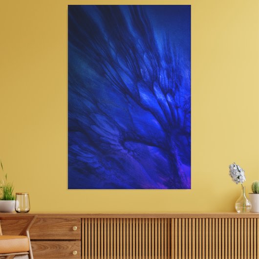 Mystical Wings with Deep Blue Feathers Leinwanddruck (Insitu (Wohnzimmer))