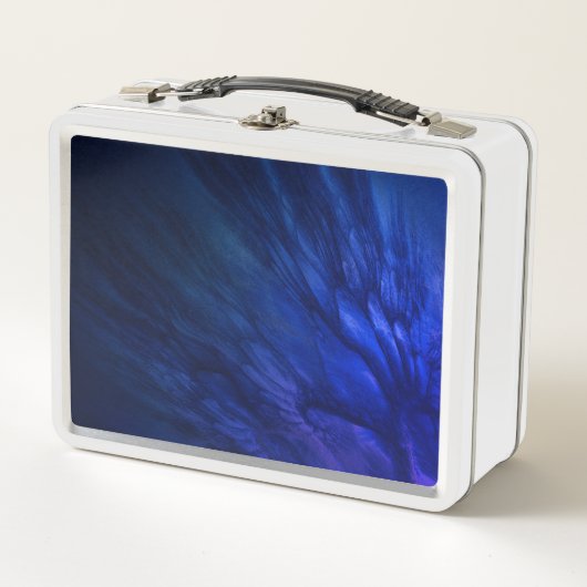 Mystical Wings with Deep Blue Feathers Metall Brotdose (Vorderseite)