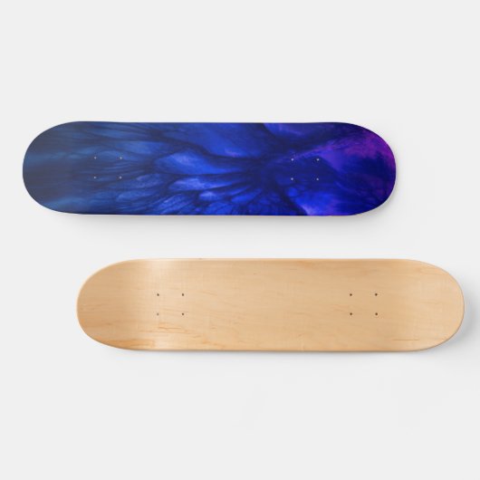 Mystical Wings with Deep Blue Feathers Skateboard (Horizontal)