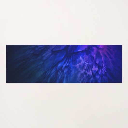 Mystical Wings with Deep Blue Feathers Yogamatte (Rückseite (Horizontal))
