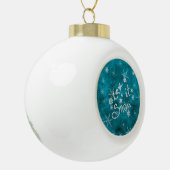 Mystical Winter Blue Silver Snowfloakes lassen es Keramik Kugel-Ornament (Links)